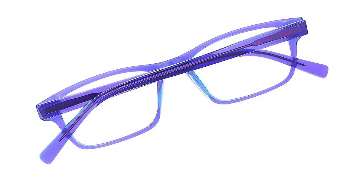 Purple Rectangle Refined Acetate Eyeglasses