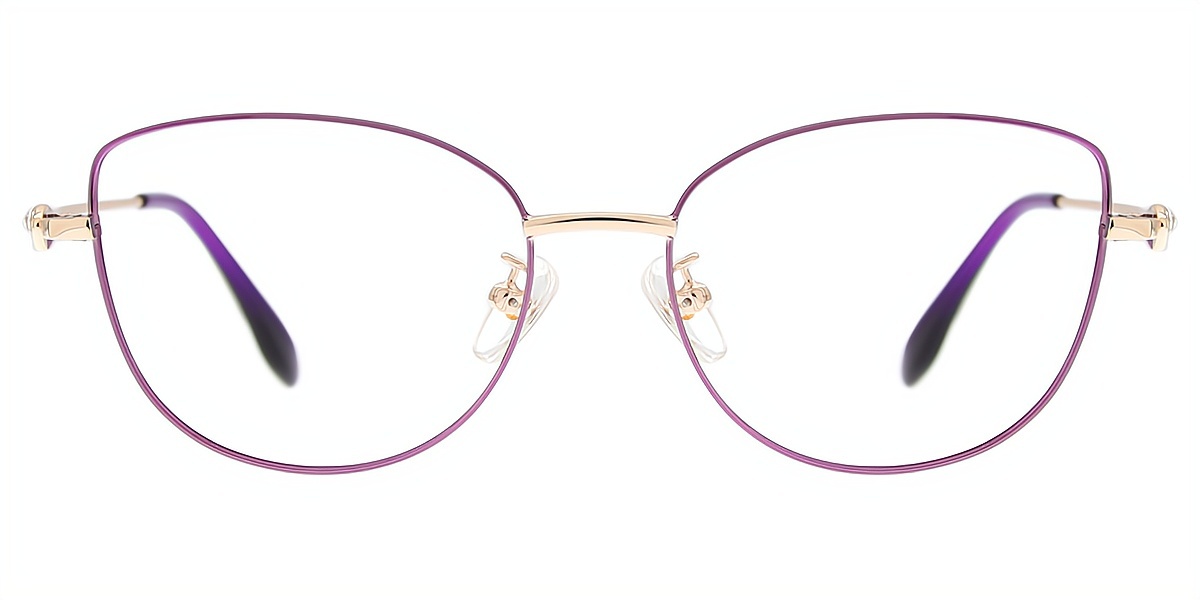 Purple Cat Eye Refined Metal Eyeglasses