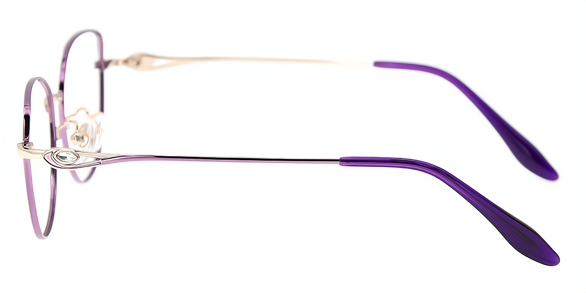 Purple Cat Eye Refined Metal Eyeglasses