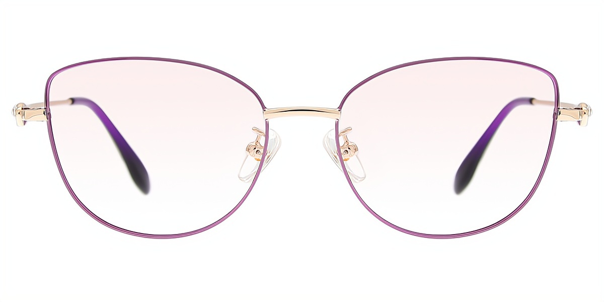 Purple Cat Eye Refined Metal Eyeglasses