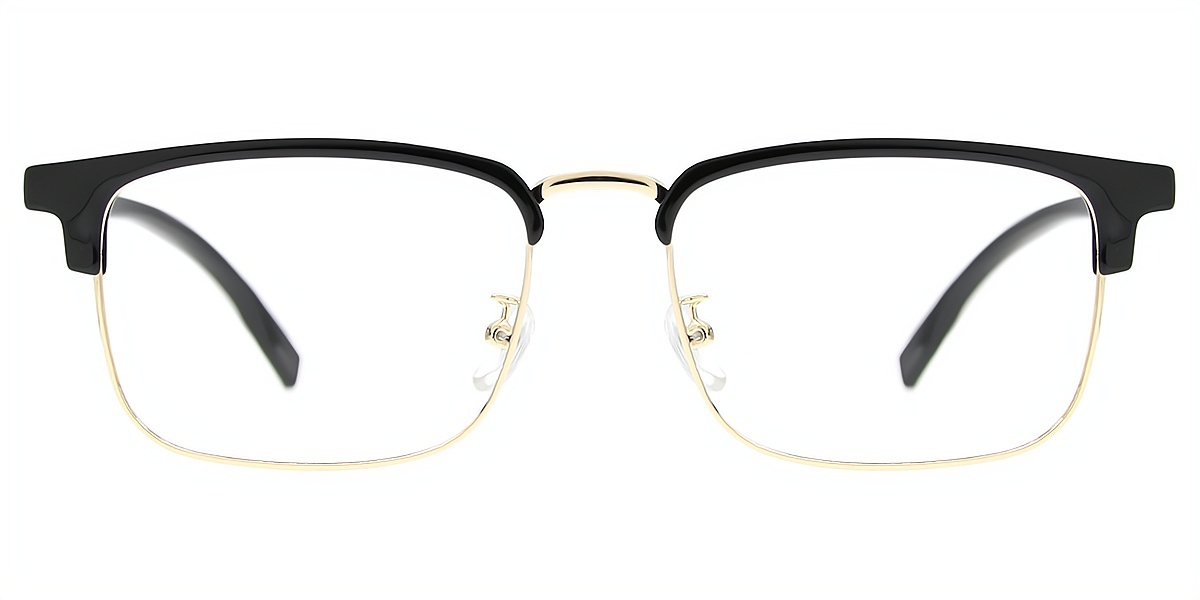 Black Browline Classic Mixed Materials Eyeglasses