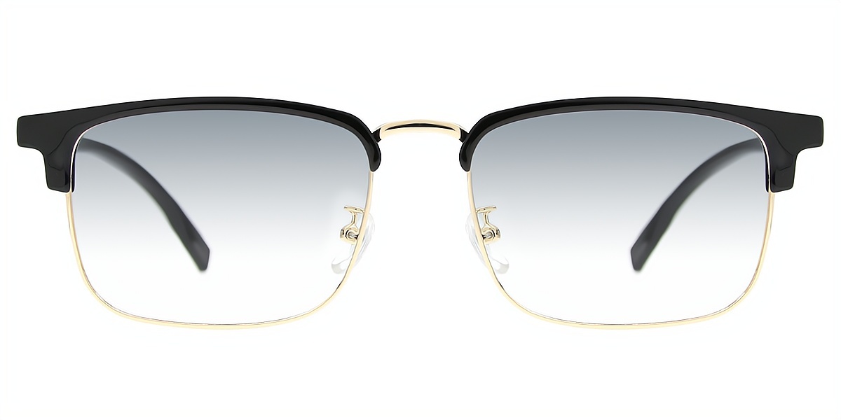 Black Browline Classic Mixed Materials Eyeglasses