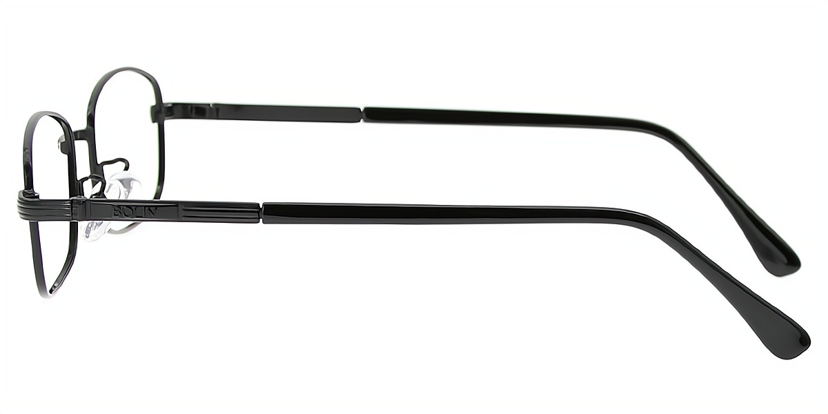 Black Rectangle Simple Metal Eyeglasses