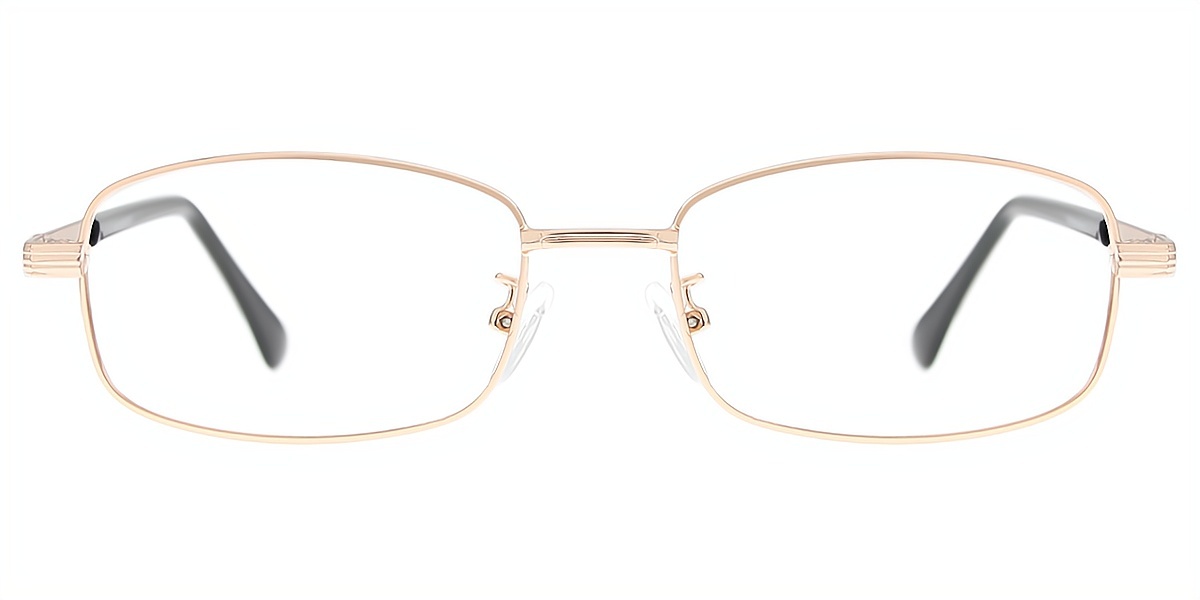 Golden Rectangle Simple Metal Eyeglasses