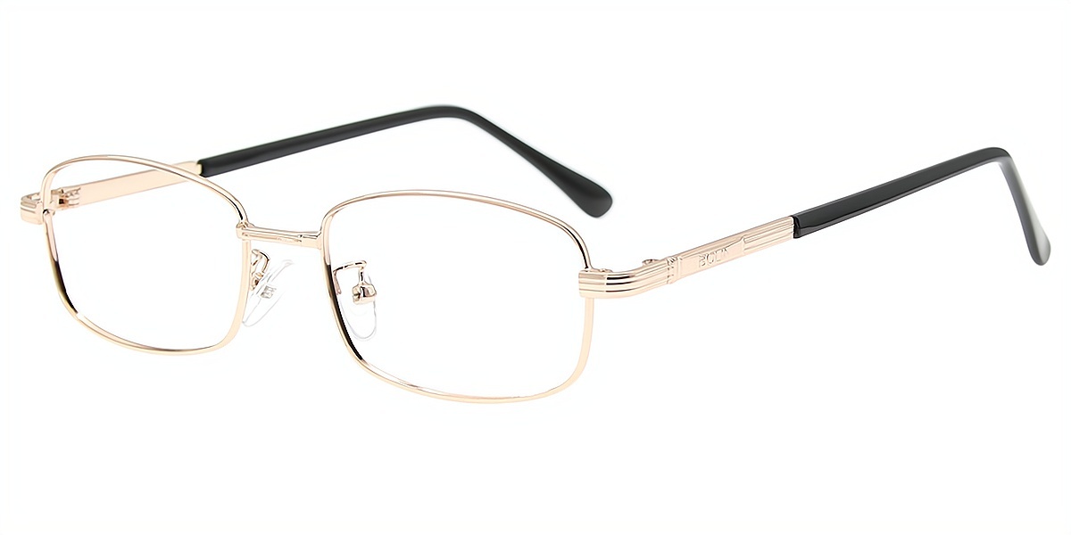 Golden Rectangle Simple Metal Eyeglasses