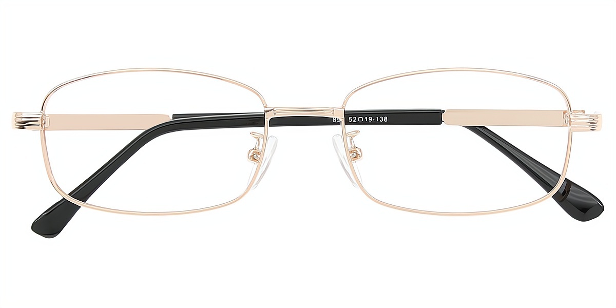 Golden Rectangle Simple Metal Eyeglasses