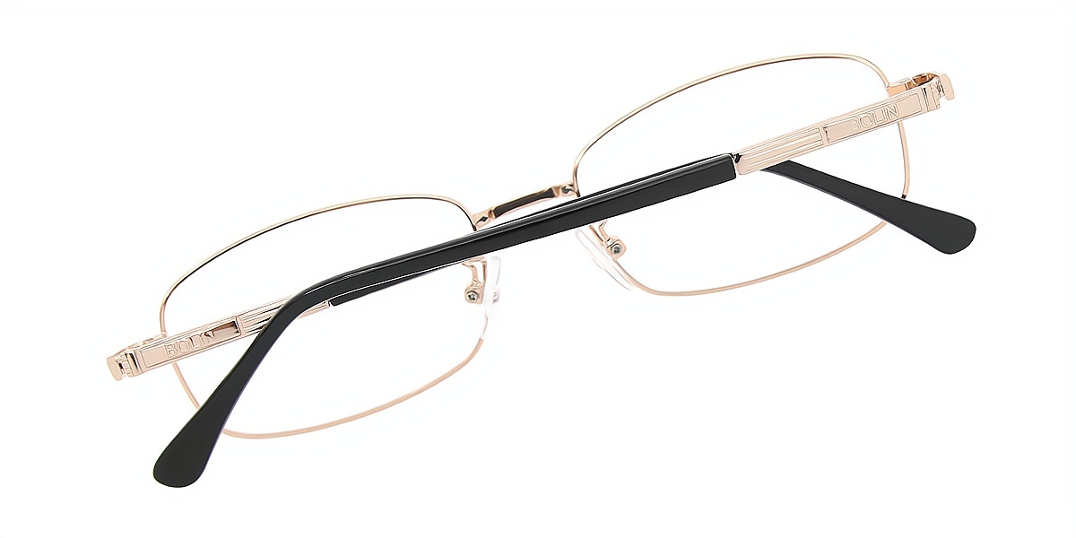 Golden Rectangle Simple Metal Eyeglasses