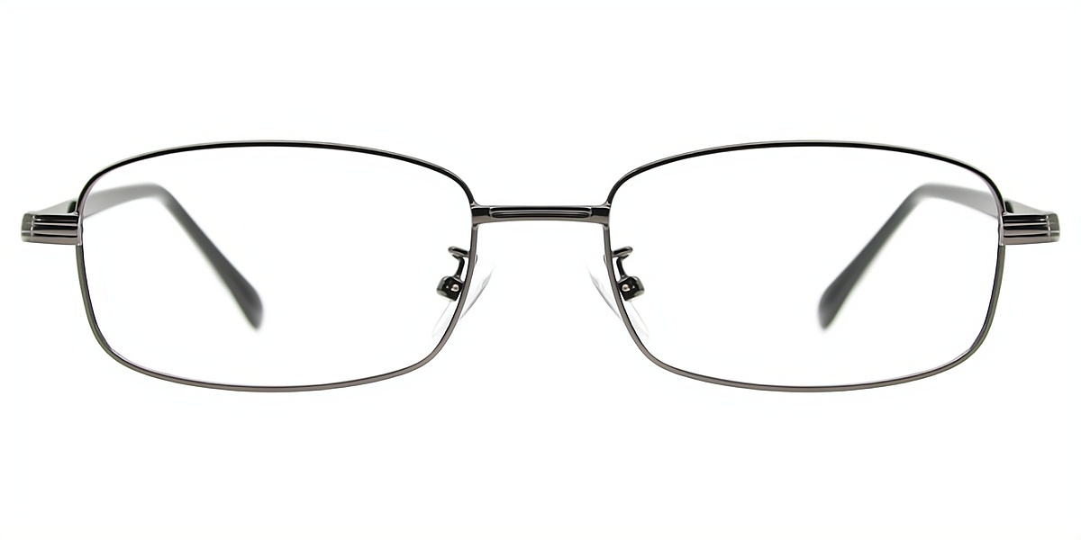 Gray Rectangle Simple Metal Eyeglasses