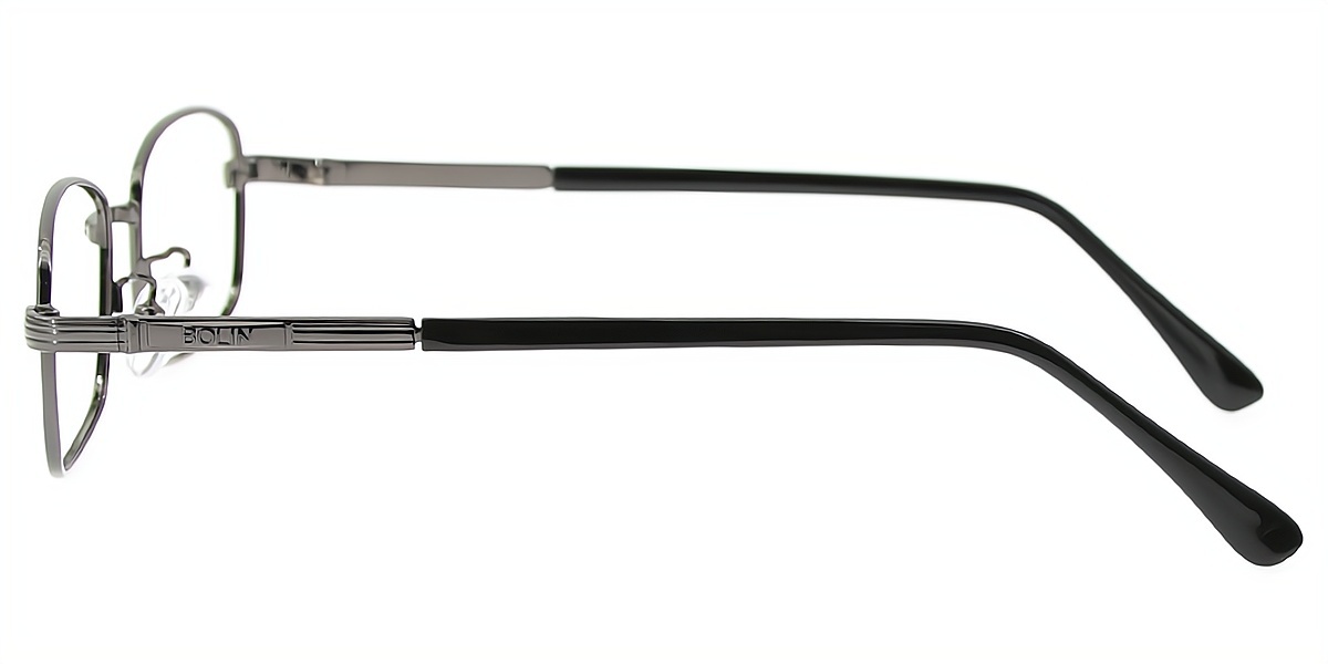 Gray Rectangle Simple Metal Eyeglasses