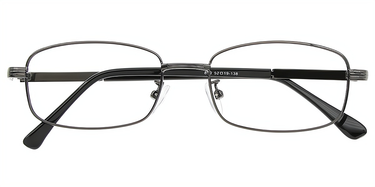 Gray Rectangle Simple Metal Eyeglasses