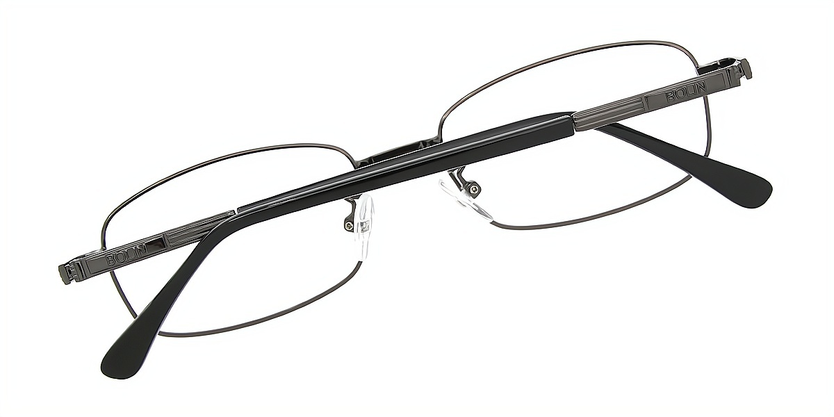 Gray Rectangle Simple Metal Eyeglasses