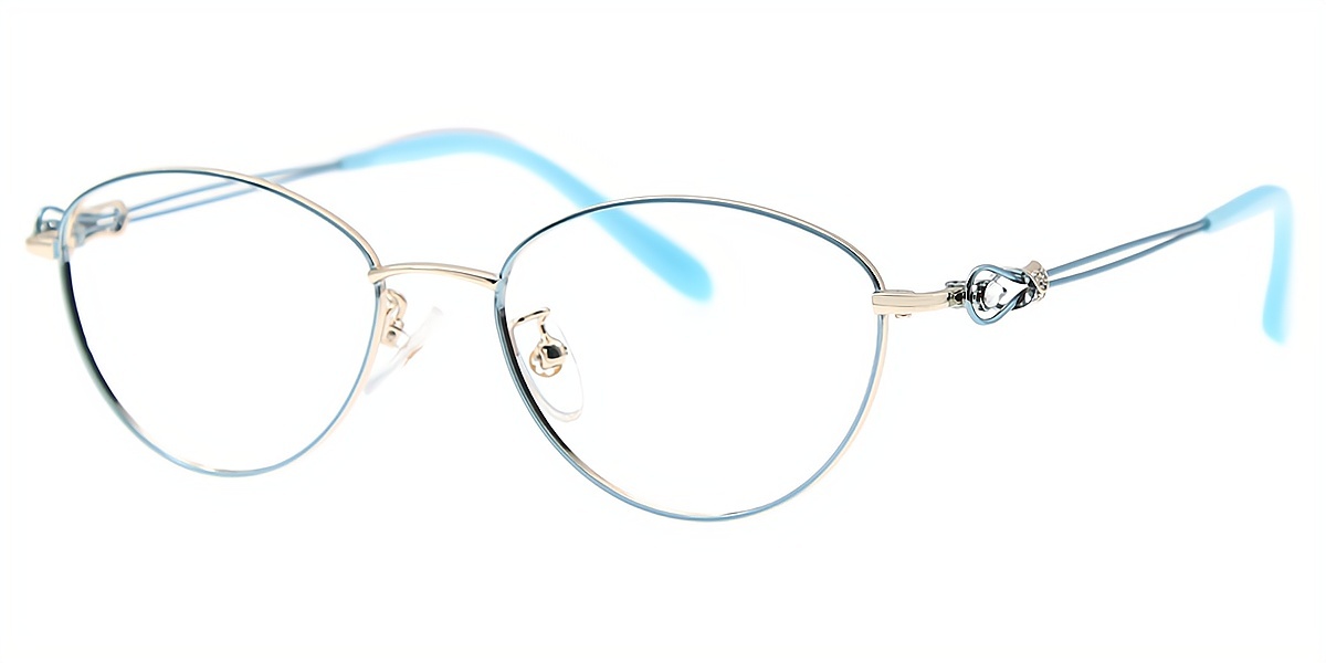 Blue Oval Refined Metal Eyeglasses