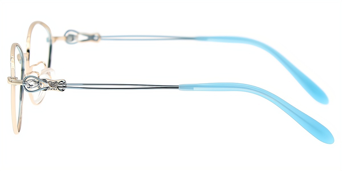 Blue Oval Refined Metal Eyeglasses