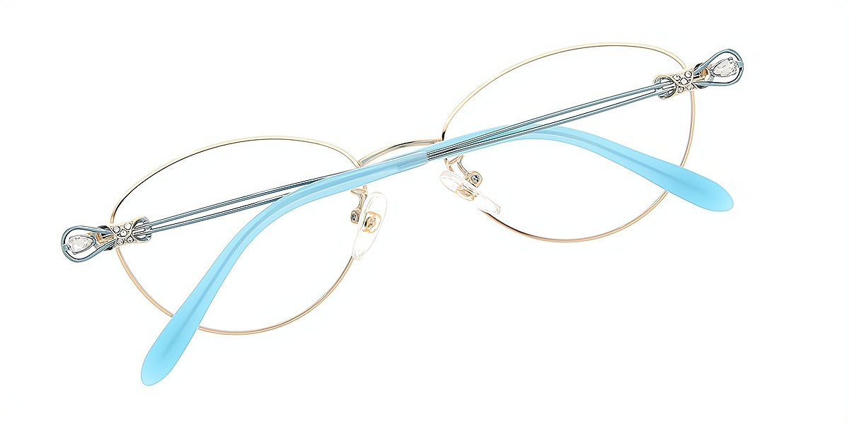 Blue Oval Refined Metal Eyeglasses