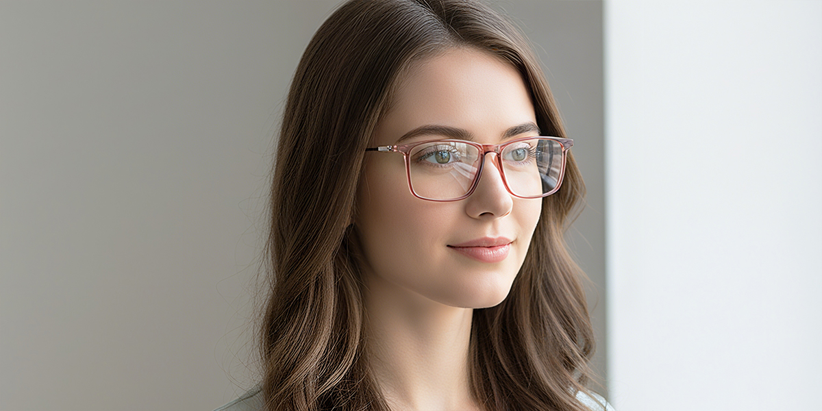 Red Rectangle Elegant TR90 Eyeglasses