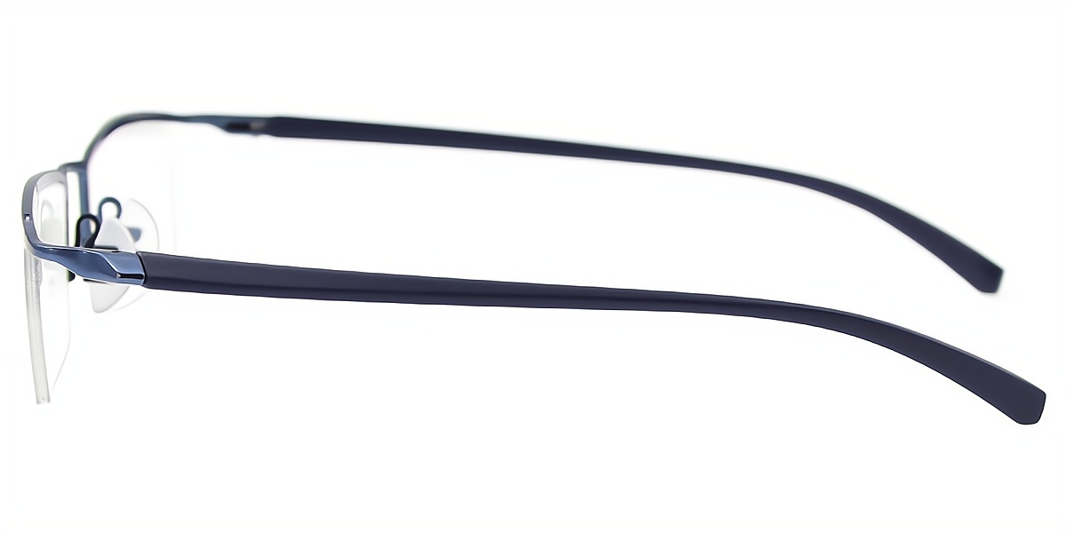 Blue Browline Chic Mixed Materials Eyeglasses
