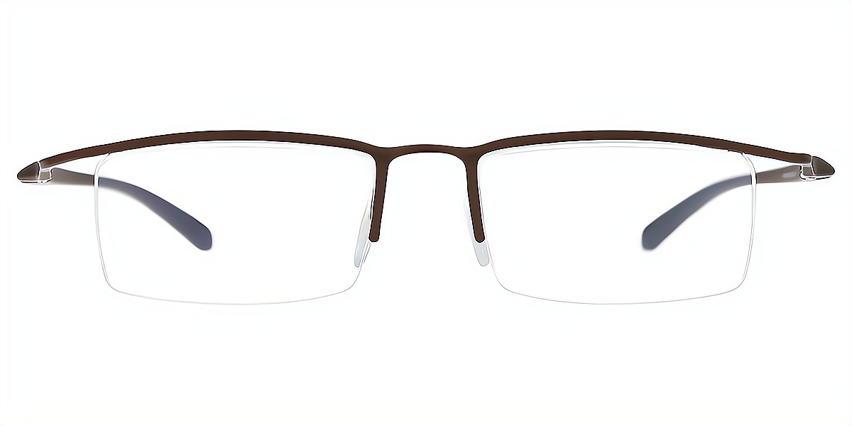 Brown Browline Chic Mixed Materials Eyeglasses