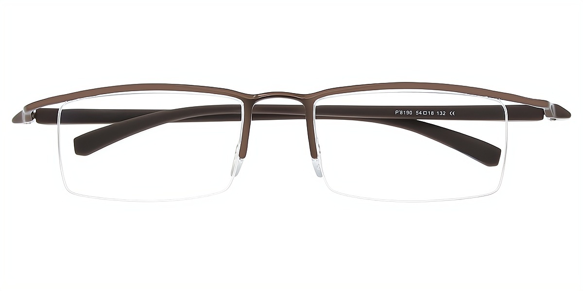 Brown Browline Chic Mixed Materials Eyeglasses