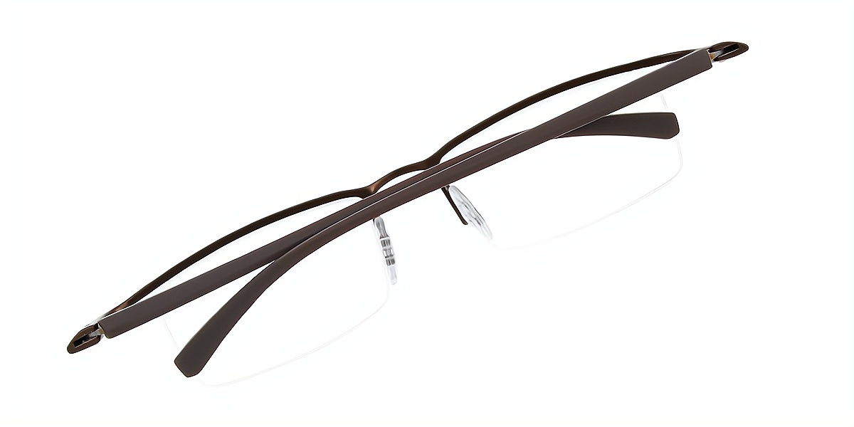 Brown Browline Chic Mixed Materials Eyeglasses
