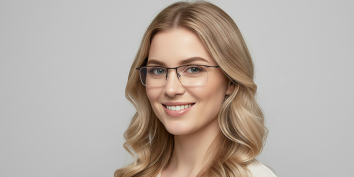 Brown Browline Chic Mixed Materials Eyeglasses