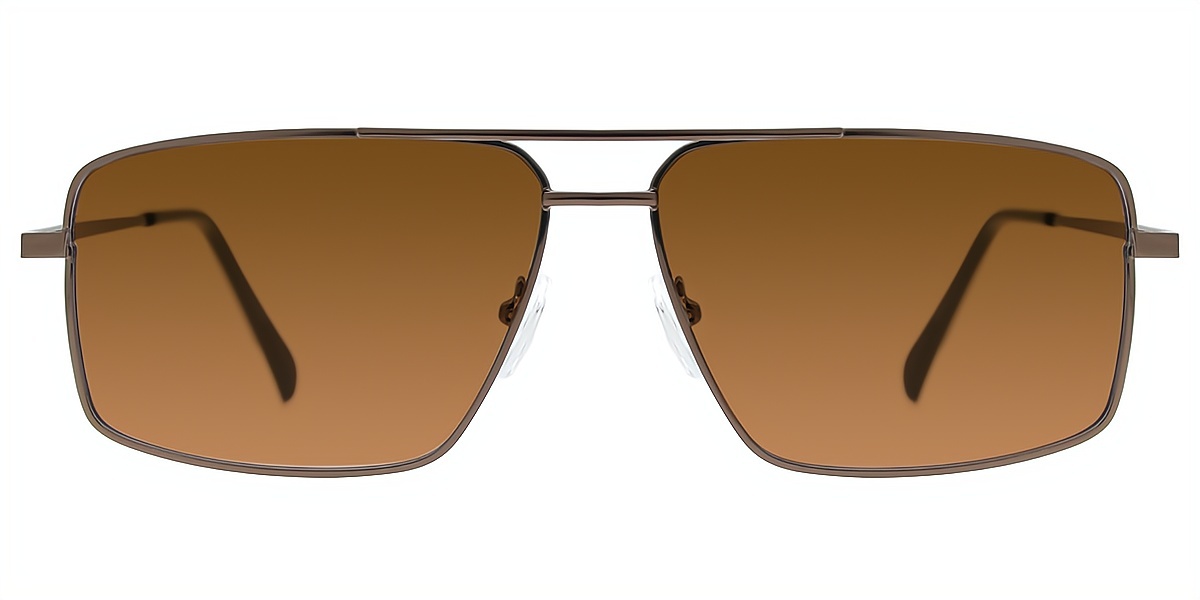 Brown Aviator Retro Metal Eyeglasses