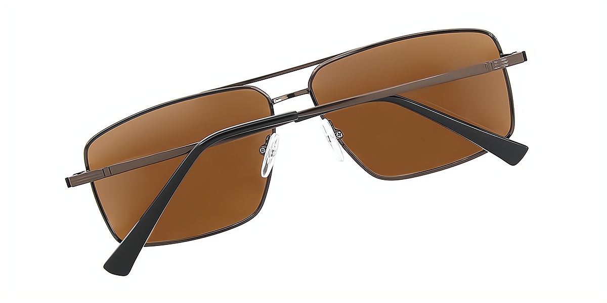 Brown Aviator Retro Metal Eyeglasses