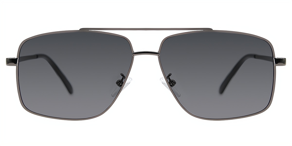Gray Aviator Retro Metal Eyeglasses