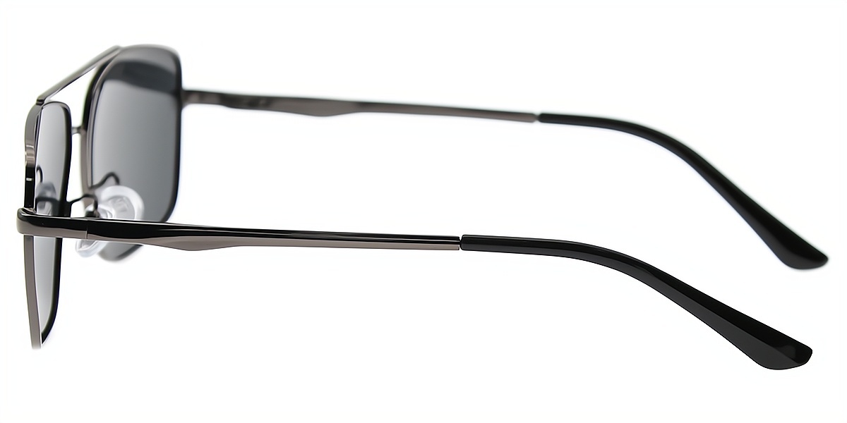Gray Aviator Retro Metal Eyeglasses