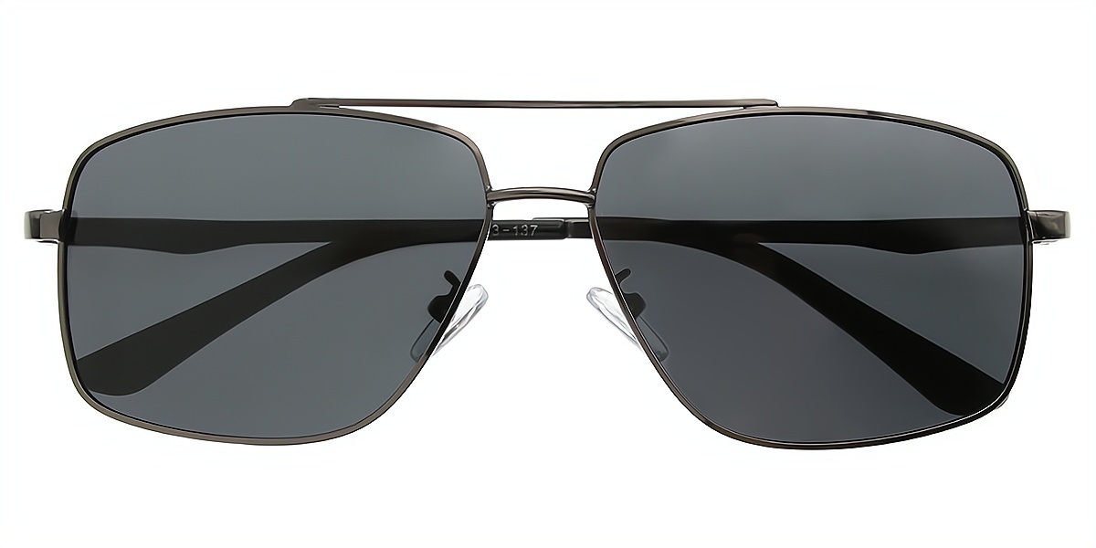 Gray Aviator Retro Metal Eyeglasses