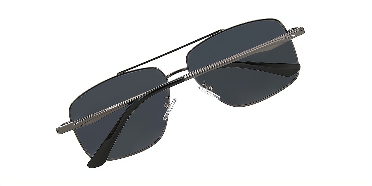 Gray Aviator Retro Metal Eyeglasses