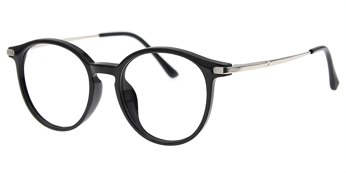 Black Round Modish TR90 Eyeglasses