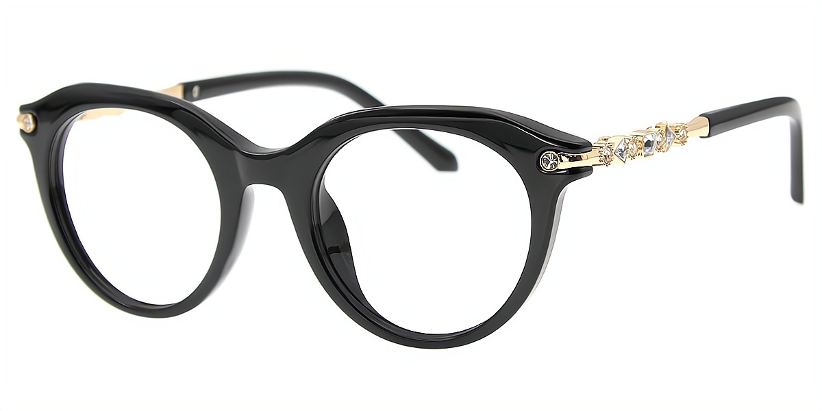 Black Oval Unique TR90 Eyeglasses