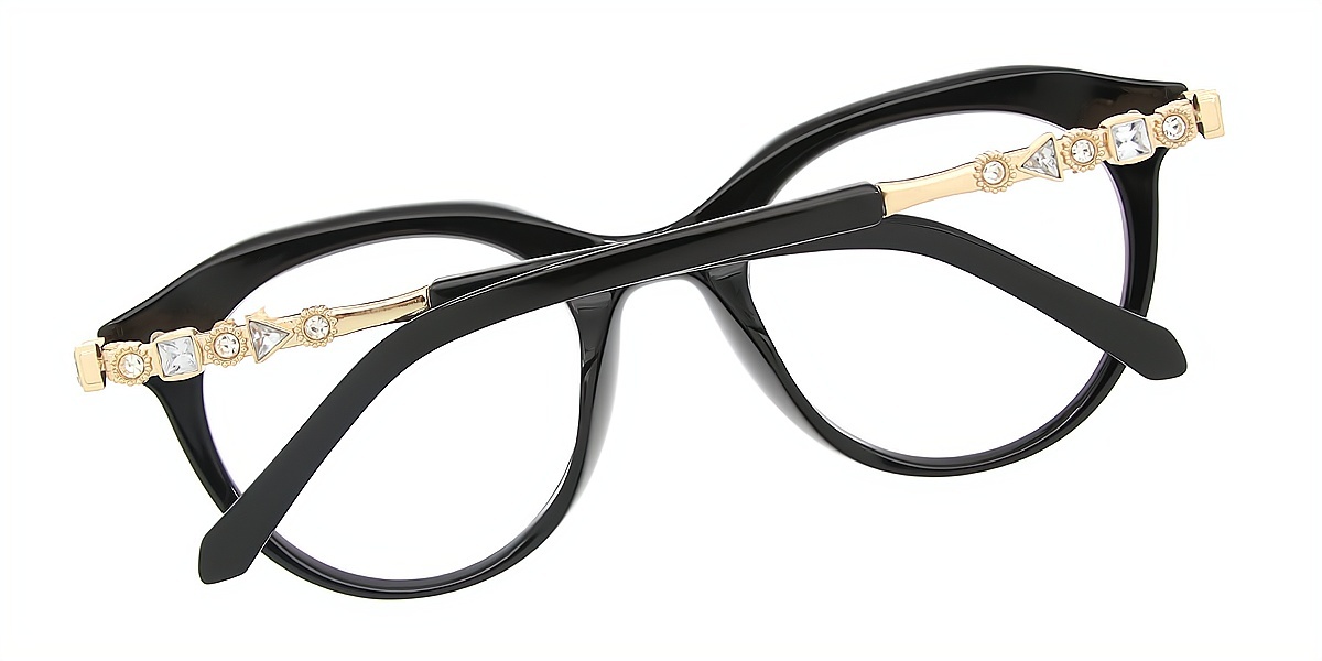 Black Oval Unique TR90 Eyeglasses