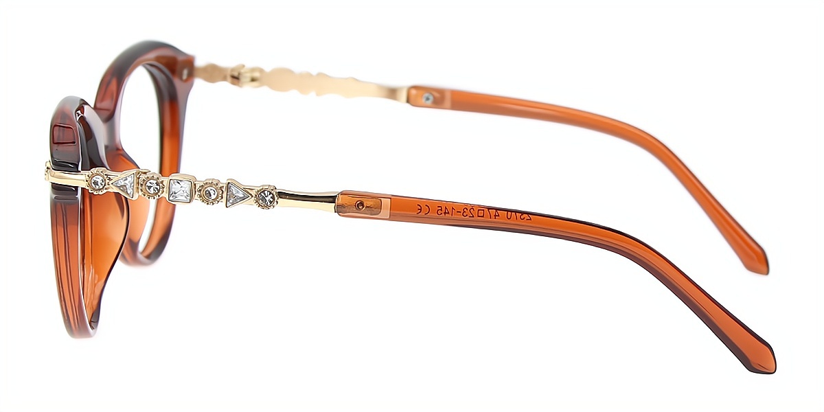 Brown Oval Unique TR90 Eyeglasses