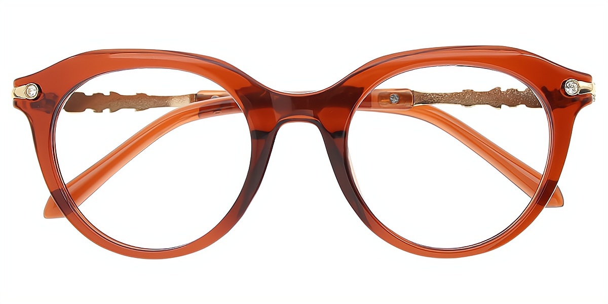 Brown Oval Unique TR90 Eyeglasses