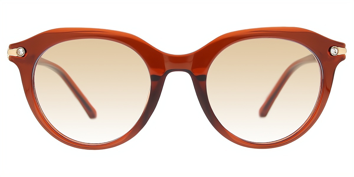 Brown Oval Unique TR90 Eyeglasses