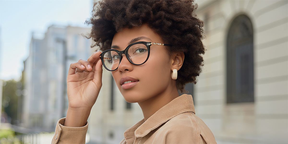 Black Oval Unique TR90 Eyeglasses