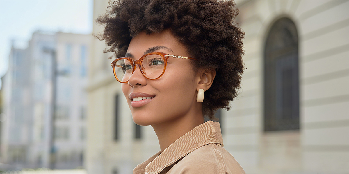 Brown Oval Unique TR90 Eyeglasses