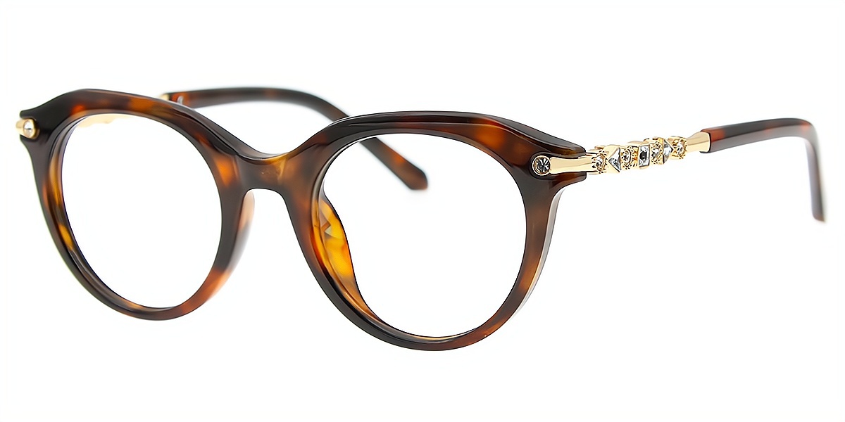 Tortoise Oval Unique TR90 Eyeglasses