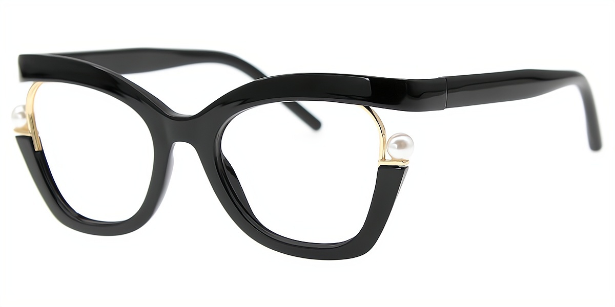 Black Butterfly Unique Oversized Plastic Eyeglasses