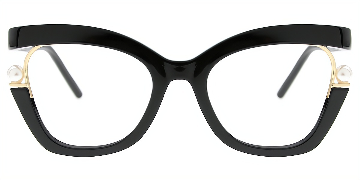 Black Butterfly Unique Oversized Plastic Eyeglasses