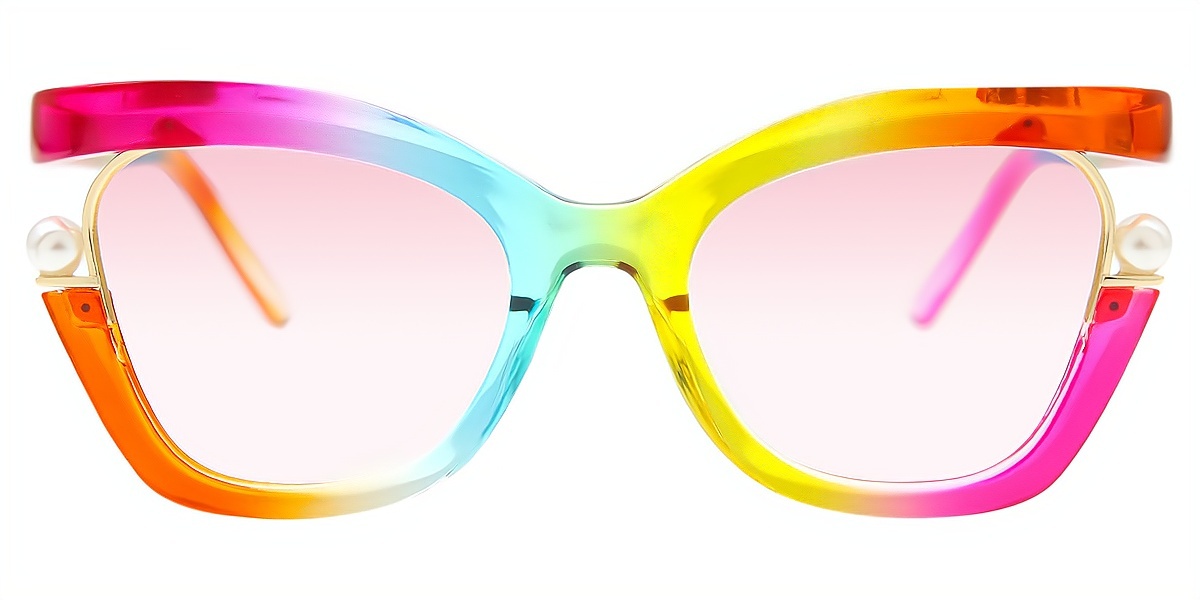 Multicolor Butterfly Unique Oversized Plastic Eyeglasses