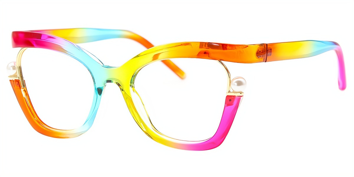 Multicolor Butterfly Unique Oversized Plastic Eyeglasses