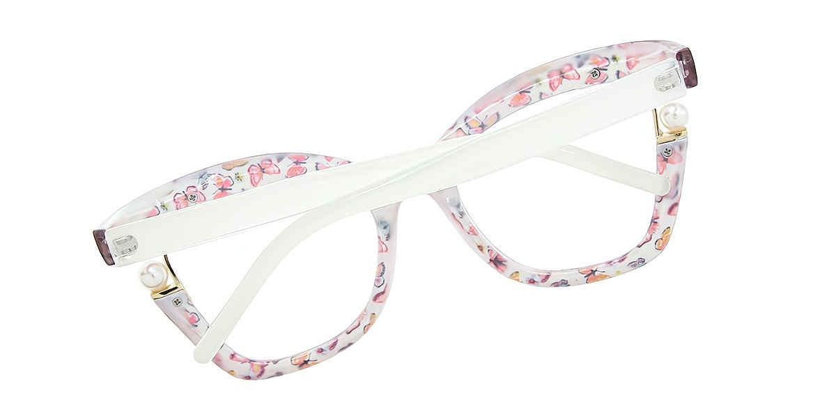 Floral Butterfly Unique Oversized Plastic Eyeglasses