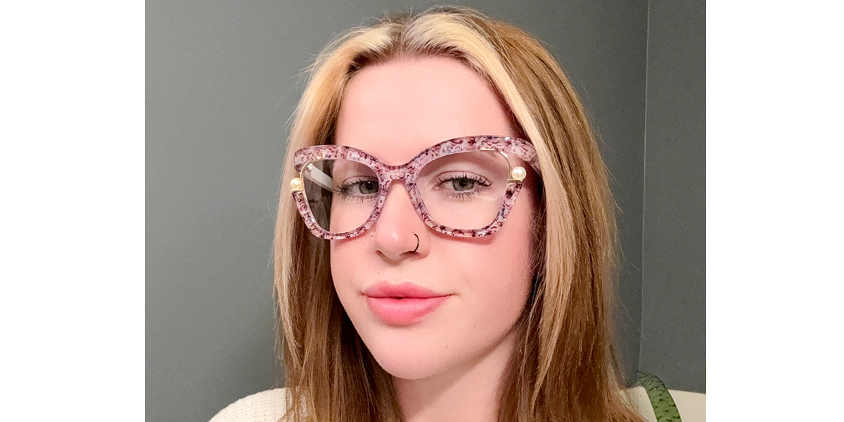Floral Butterfly Unique Oversized Plastic Eyeglasses