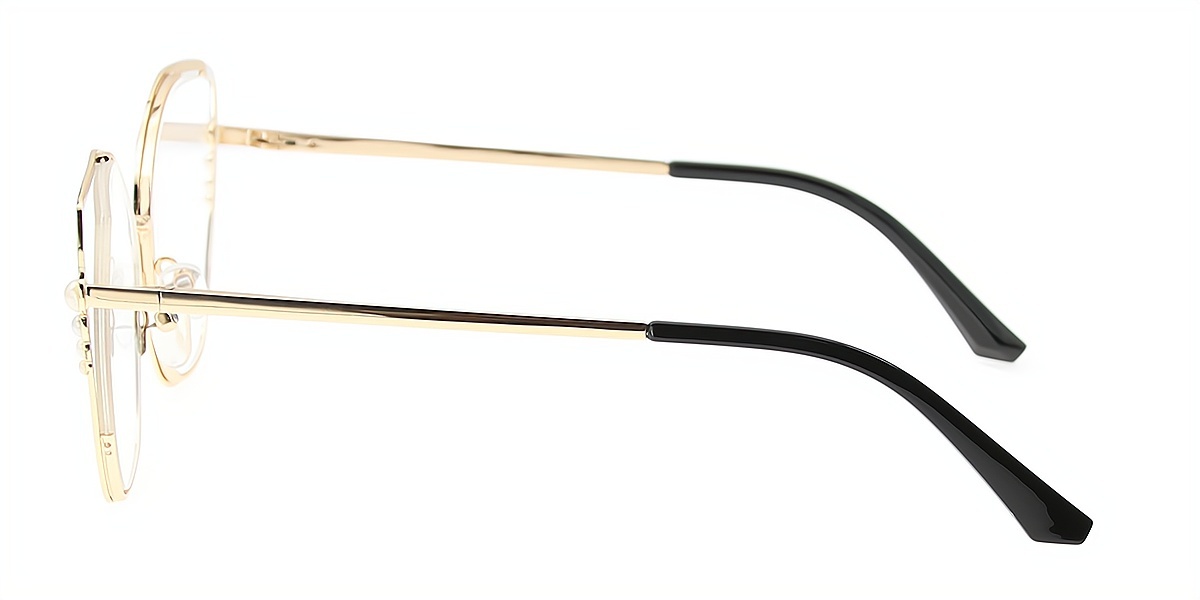 Black Cat Eye Unique Oversized Metal Eyeglasses
