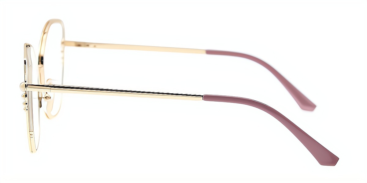 Pink Cat Eye Unique Oversized Metal Eyeglasses