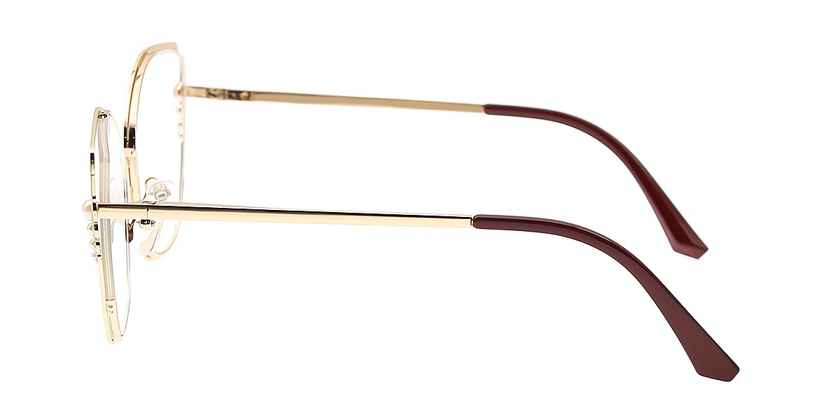 Red Cat Eye Unique Oversized Metal Eyeglasses