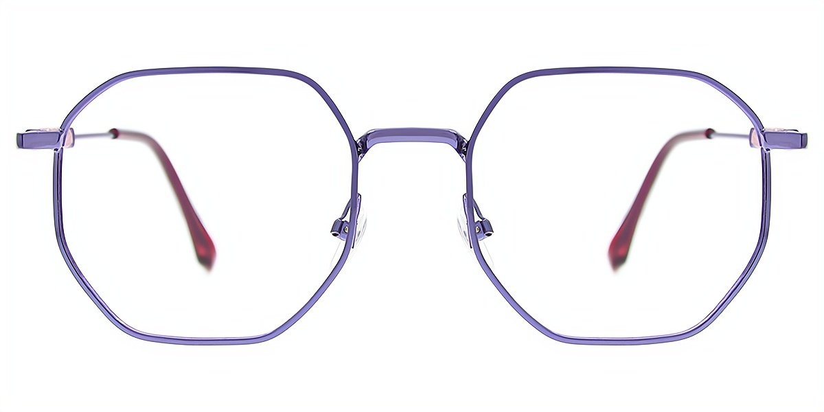 Purple Geometric Modish Metal Eyeglasses