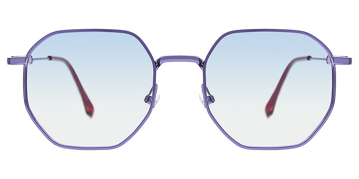 Purple Geometric Modish Metal Eyeglasses